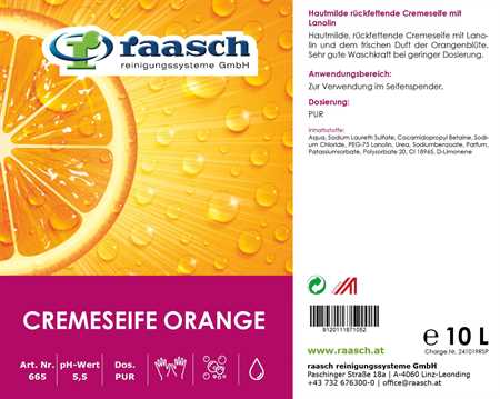 Cremeseife Orange 200 ml Qualitätsmuster