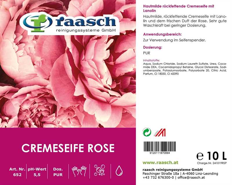 Cremeseife Rose 200 ml Qualitätsmuster